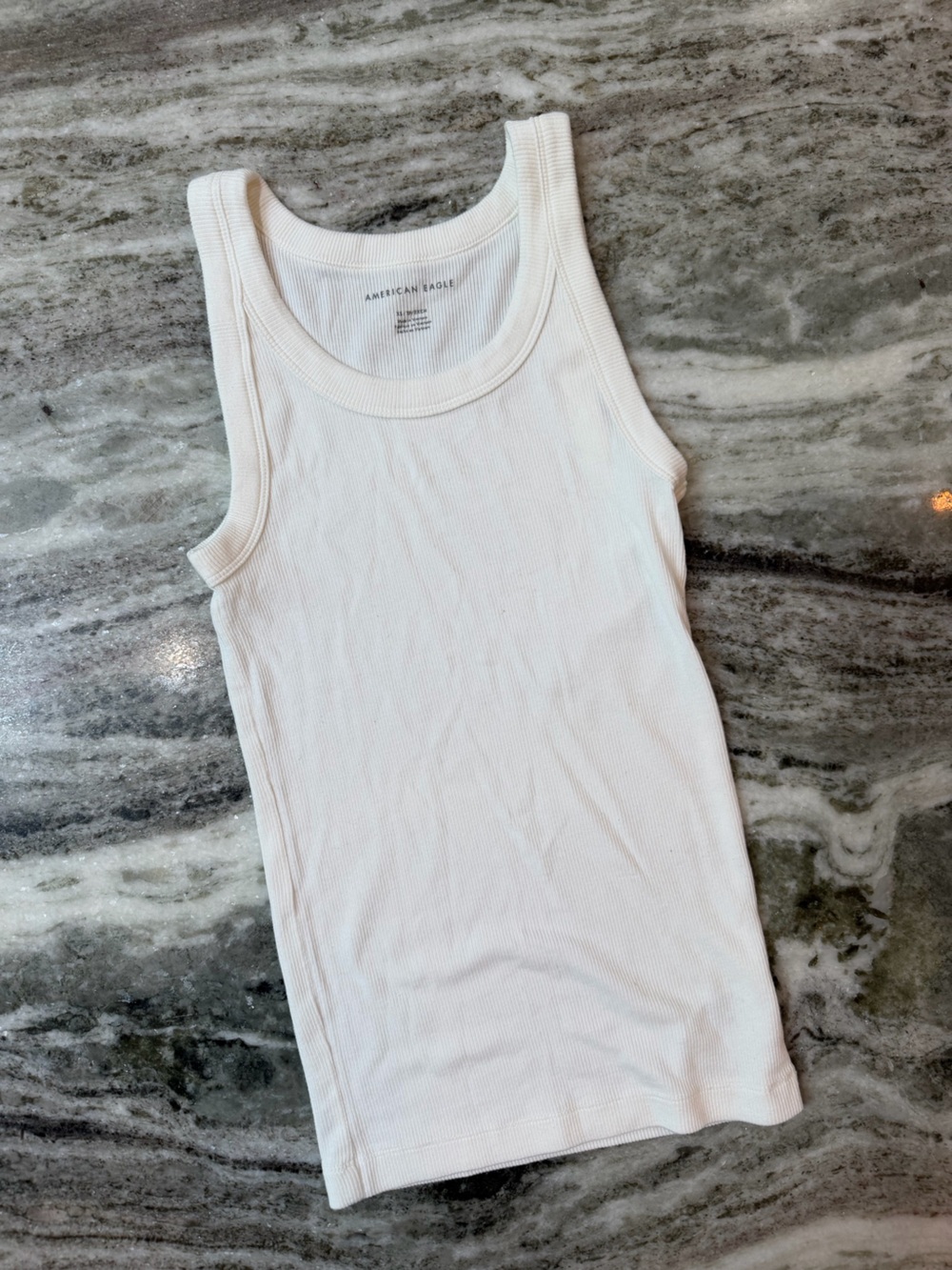 American Eagle Outfitters White Ribbed Tank Top
